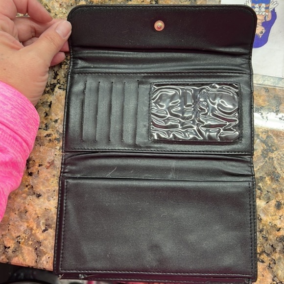 Vntg Whiting and Davis checkbook wallet black metal mesh - Picture 3 of 5